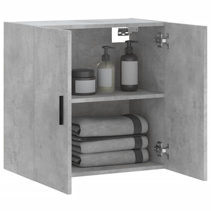 Armoire murale gris béton 60x31x60 cm bois d'ingénierie - Photo n°4