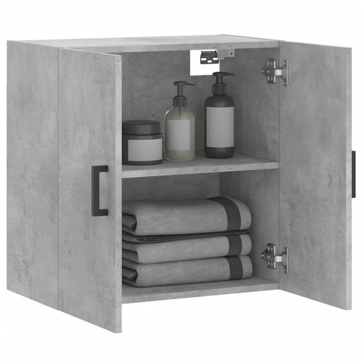 Armoire murale gris béton 60x31x60 cm bois d'ingénierie - Photo n°4