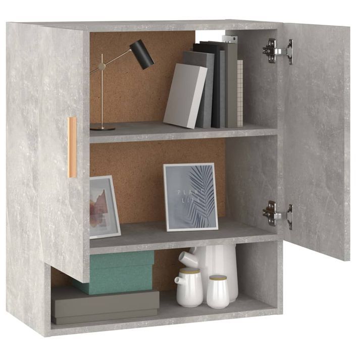 Armoire murale Gris béton 60x31x70 cm Bois d'ingénierie - Photo n°4