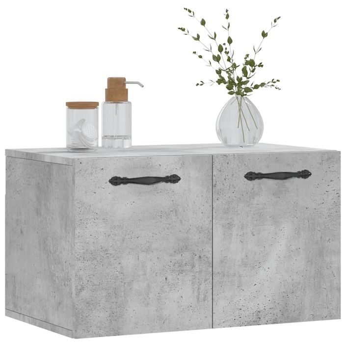 Armoire murale Gris béton 60x36,5x35 cm Bois d'ingénierie - Photo n°3