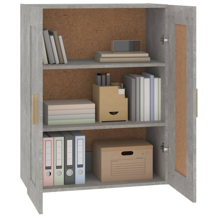 Armoire murale gris béton 69,5x32,5x90 cm bois d'ingénierie - Photo n°4