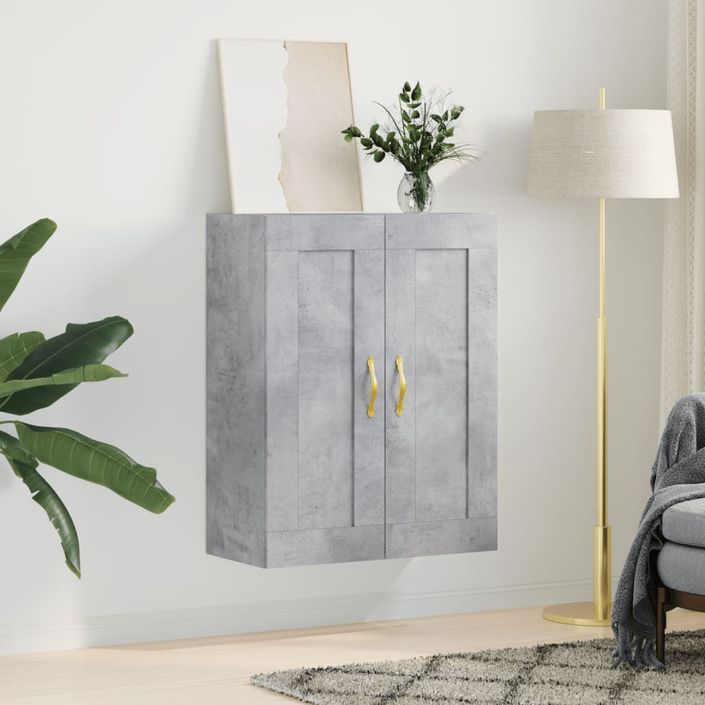 Armoire murale gris béton 69,5x34x90 cm bois d'ingénierie - Photo n°3