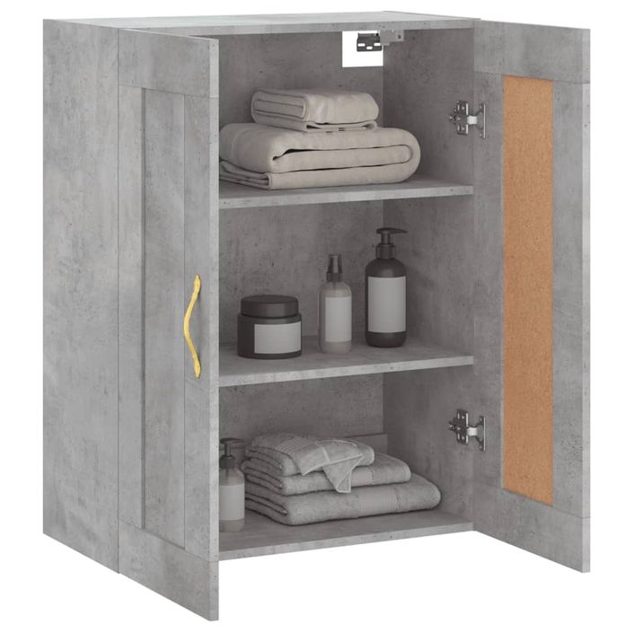 Armoire murale gris béton 69,5x34x90 cm bois d'ingénierie - Photo n°5