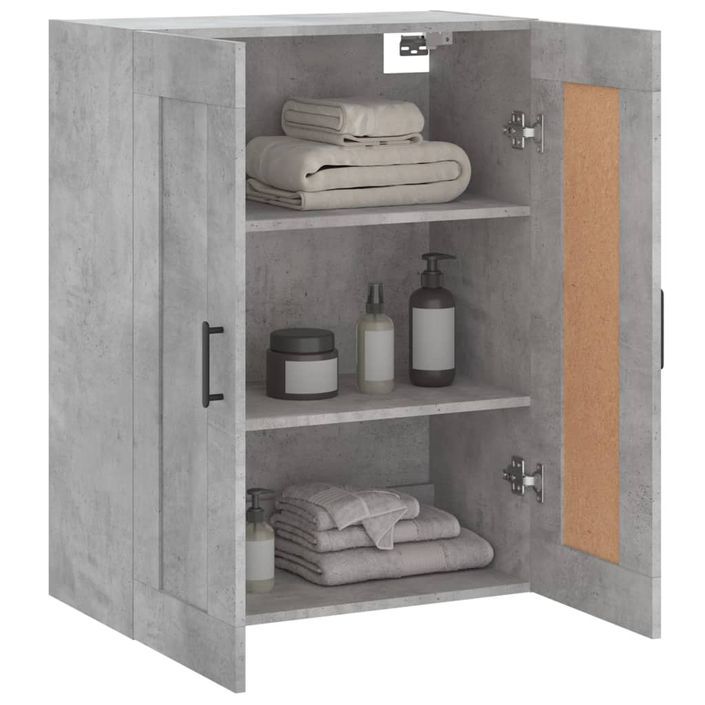 Armoire murale gris béton 69,5x34x90 cm bois d'ingénierie - Photo n°5