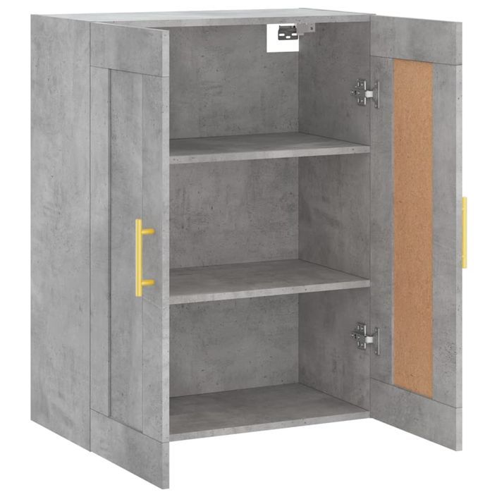 Armoire murale gris béton 69,5x34x90 cm bois d'ingénierie - Photo n°6