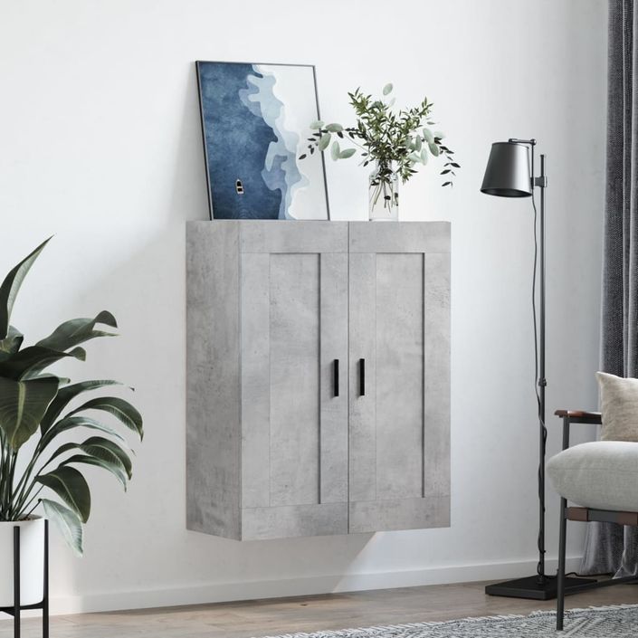 Armoire murale gris béton 69,5x34x90 cm bois d'ingénierie - Photo n°3