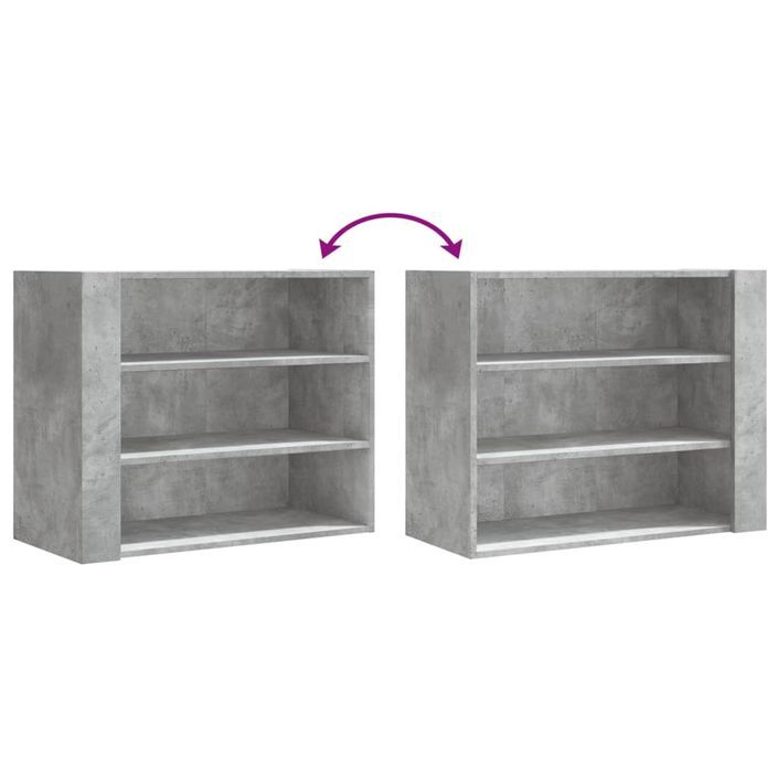 Armoire murale gris béton 75x35x60 cm bois d'ingénierie - Photo n°7