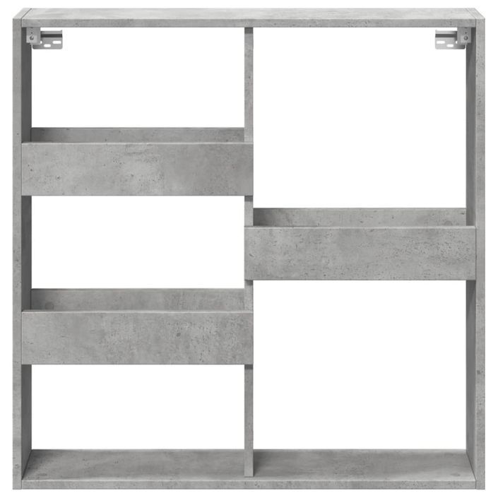 Armoire murale gris béton 80x15x80 cm bois d'ingénierie - Photo n°4