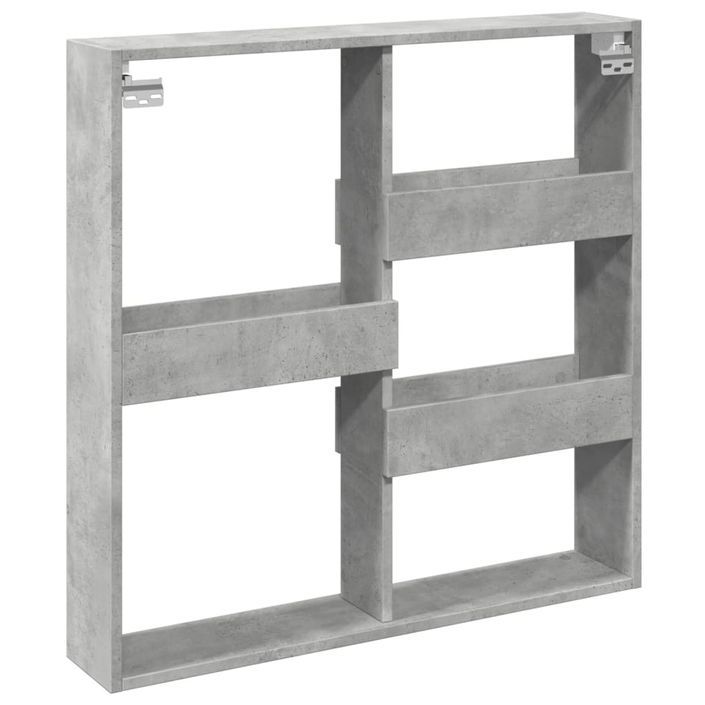 Armoire murale gris béton 80x15x80 cm bois d'ingénierie - Photo n°6