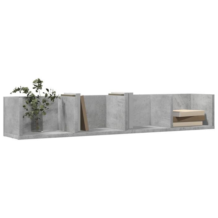 Armoire murale gris béton 99x18x16,5 cm bois d'ingénierie - Photo n°4