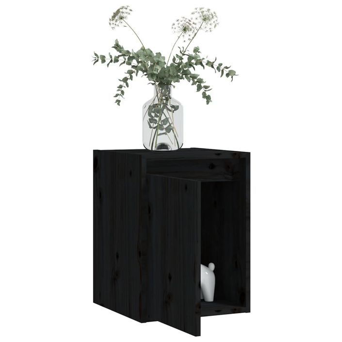 Armoire murale Noir 30x30x40 cm Bois de pin massif - Photo n°4