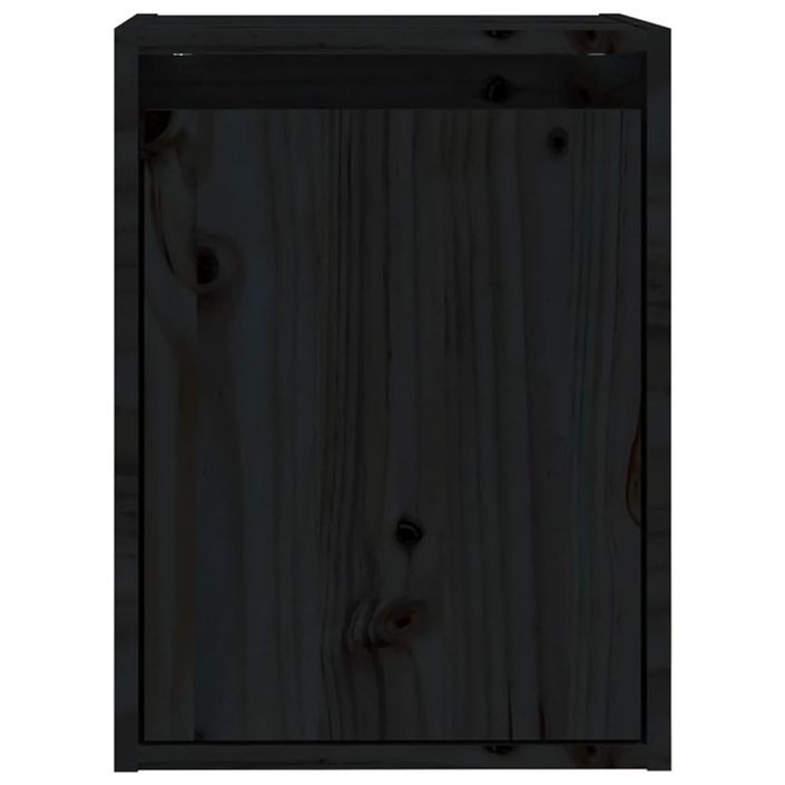 Armoire murale Noir 30x30x40 cm Bois de pin massif - Photo n°5