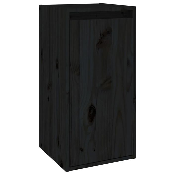 Armoire murale Noir 30x30x60 cm Bois de pin massif - Photo n°2