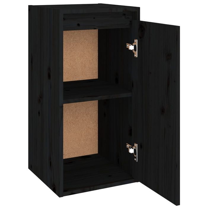 Armoire murale Noir 30x30x60 cm Bois de pin massif - Photo n°5