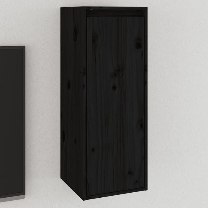 Armoire murale Noir 30x30x80 cm Bois de pin massif - Photo n°1