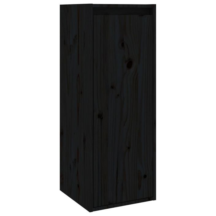 Armoire murale Noir 30x30x80 cm Bois de pin massif - Photo n°2