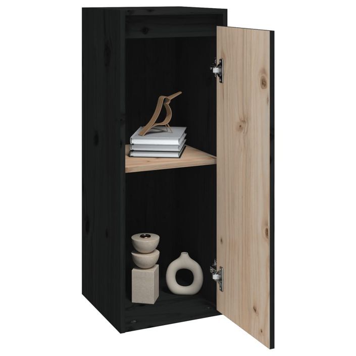 Armoire murale Noir 30x30x80 cm Bois de pin massif - Photo n°4