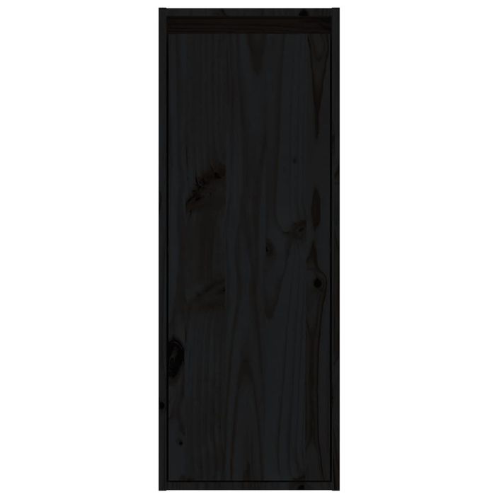 Armoire murale Noir 30x30x80 cm Bois de pin massif - Photo n°5