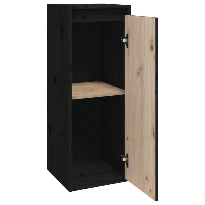 Armoire murale Noir 30x30x80 cm Bois de pin massif - Photo n°6