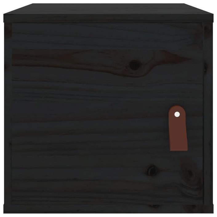 Armoire murale Noir 31,5x30x30 cm Bois de pin massif - Photo n°3