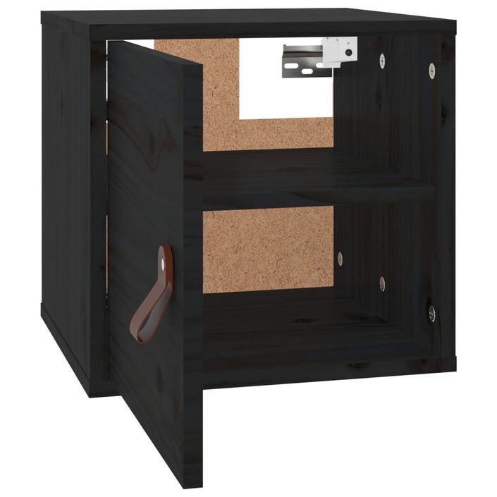 Armoire murale Noir 31,5x30x30 cm Bois de pin massif - Photo n°5