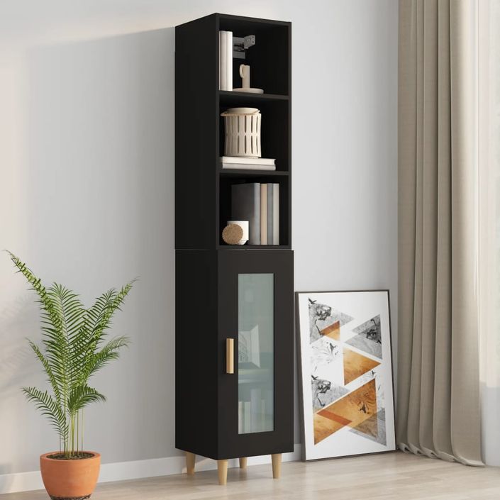 Armoire murale Noir 34,5x32,5x90 cm Bois d'ingénierie - Photo n°6