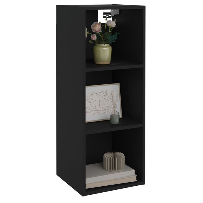 Armoire murale Noir 34,5x32,5x90 cm Bois d'ingénierie - Photo n°8