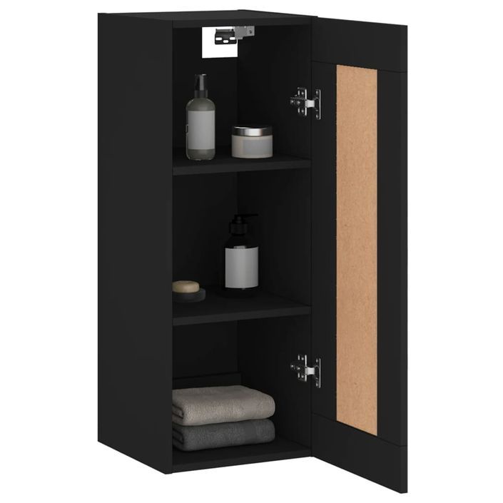 Armoire murale noir 34,5x34x90 cm bois d'ingénierie - Photo n°4