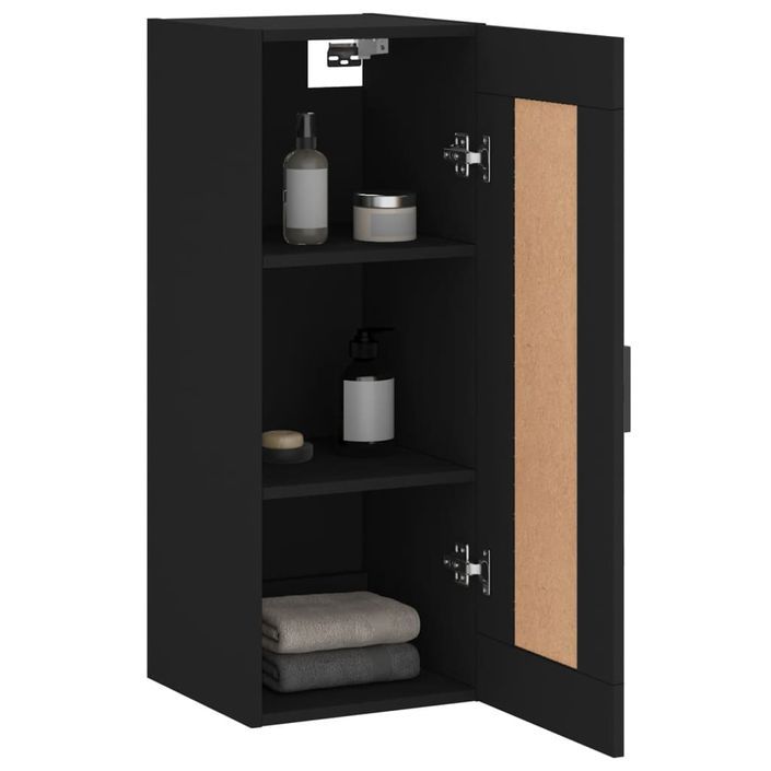 Armoire murale noir 34,5x34x90 cm bois d'ingénierie - Photo n°5