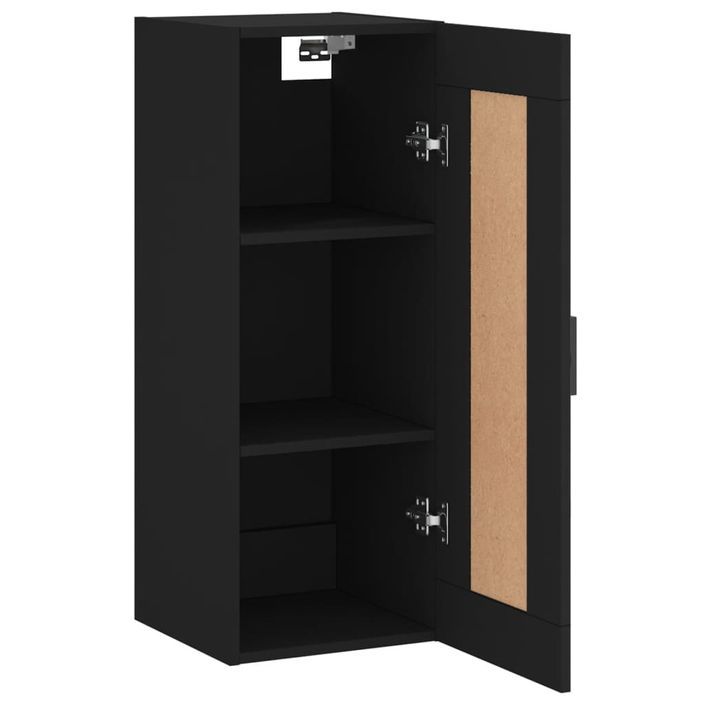 Armoire murale noir 34,5x34x90 cm bois d'ingénierie - Photo n°7