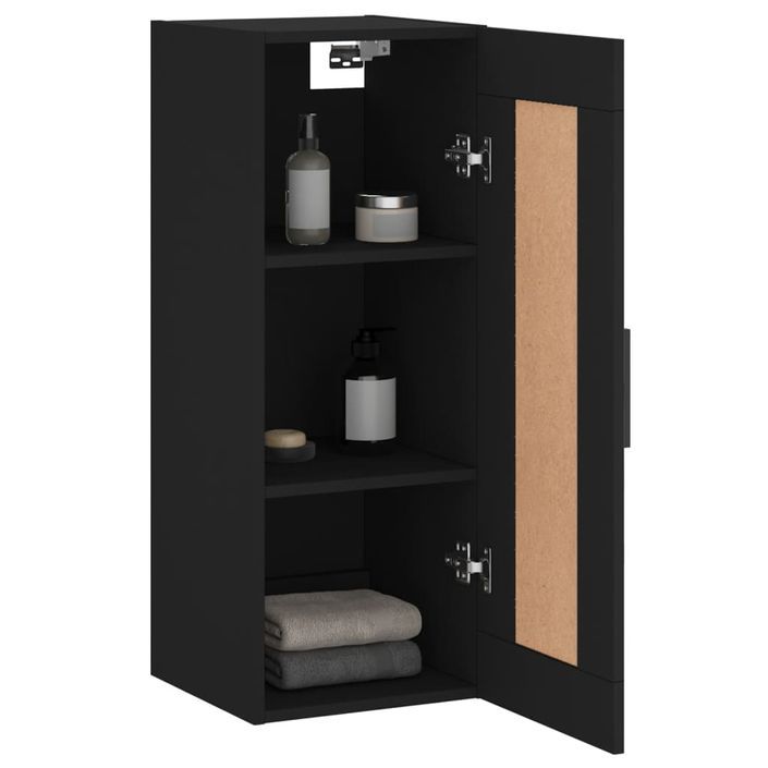 Armoire murale noir 34,5x34x90 cm bois d'ingénierie - Photo n°5