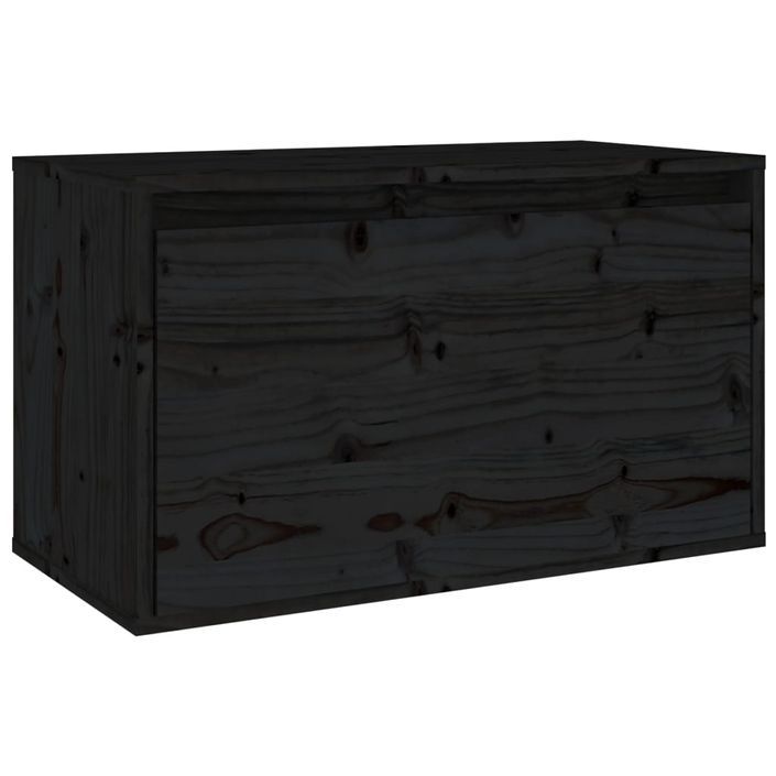 Armoire murale Noir 60x30x35 cm Bois de pin massif - Photo n°2