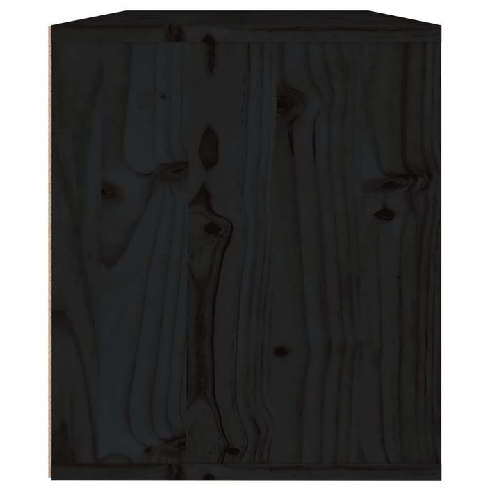 Armoire murale Noir 60x30x35 cm Bois de pin massif - Photo n°7