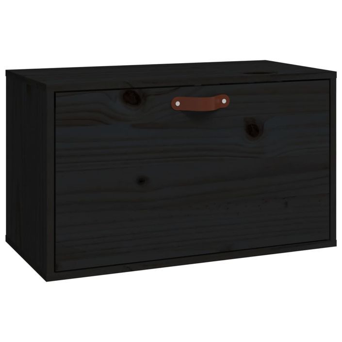 Armoire murale Noir 60x30x35 cm Bois de pin massif - Photo n°2