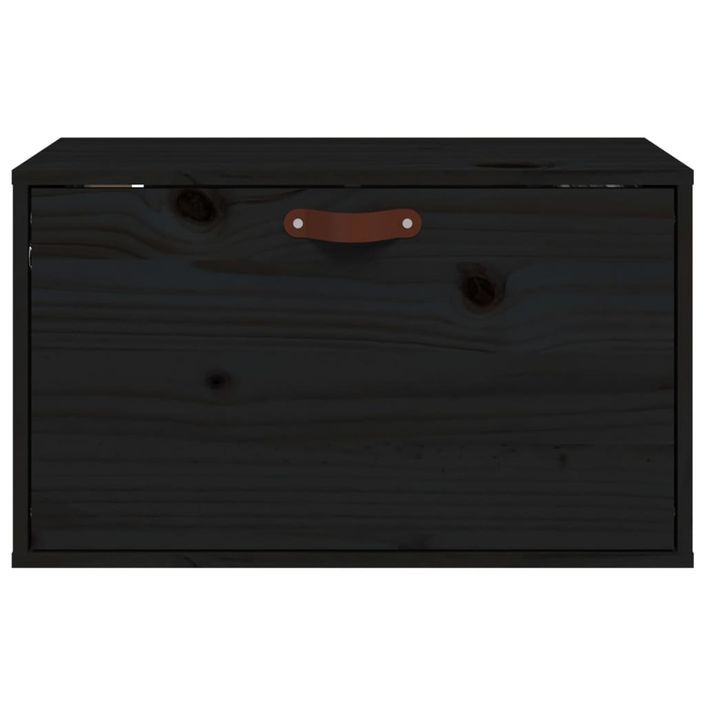 Armoire murale Noir 60x30x35 cm Bois de pin massif - Photo n°3