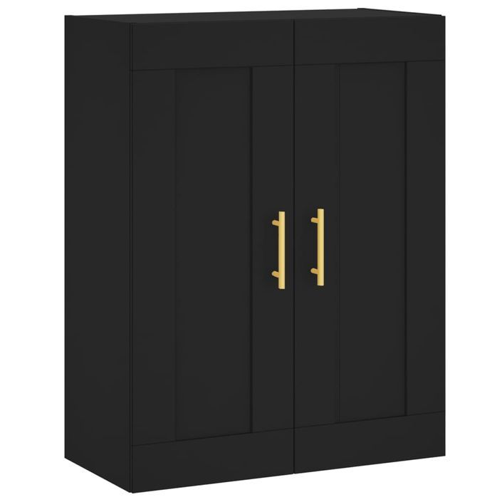 Armoire murale noir 69,5x34x90 cm bois d'ingénierie - Photo n°1