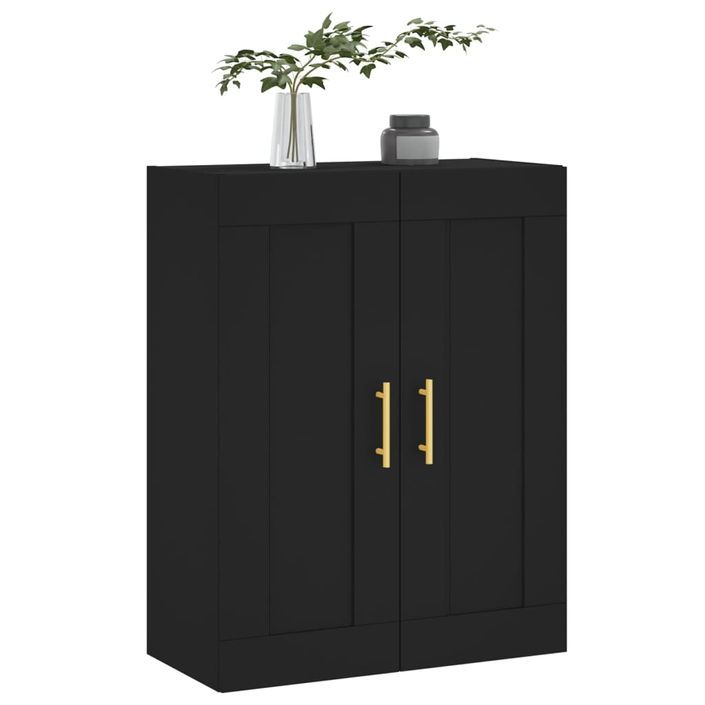 Armoire murale noir 69,5x34x90 cm bois d'ingénierie - Photo n°4