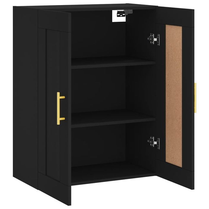 Armoire murale noir 69,5x34x90 cm bois d'ingénierie - Photo n°6