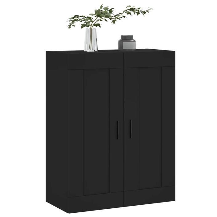 Armoire murale noir 69,5x34x90 cm bois d'ingénierie - Photo n°4