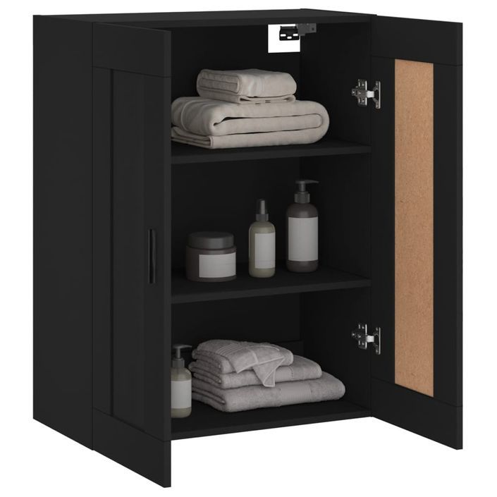 Armoire murale noir 69,5x34x90 cm bois d'ingénierie - Photo n°5