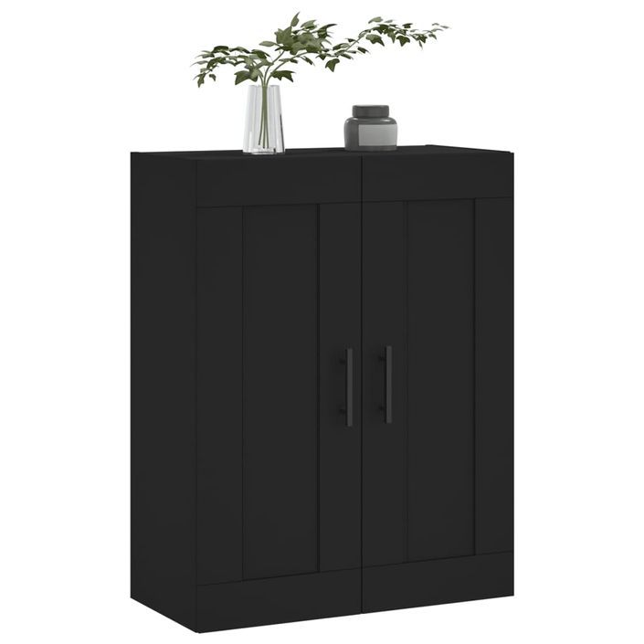 Armoire murale noir 69,5x34x90 cm bois d'ingénierie - Photo n°4