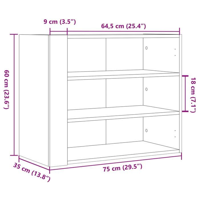 Armoire murale noir 75x35x60 cm bois d'ingénierie - Photo n°10