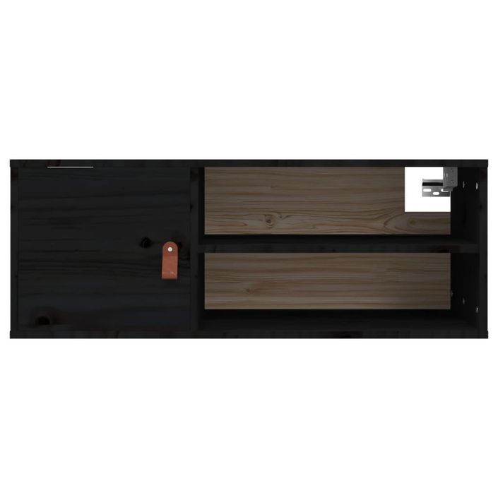 Armoire murale Noir 80x30x30 cm Bois de pin massif - Photo n°6