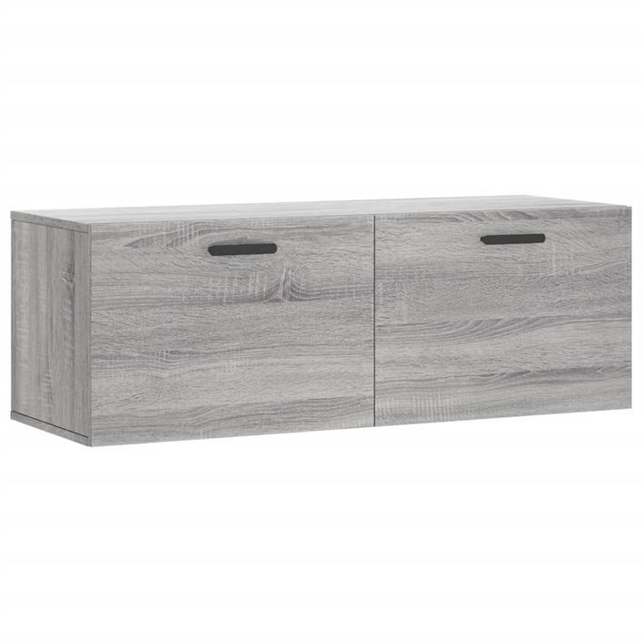 Armoire murale sonoma gris 100x36,5x35 cm bois d'ingénierie - Photo n°2