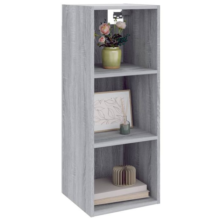 Armoire murale sonoma gris 34,5x32,5x90 cm bois d'ingénierie - Photo n°8