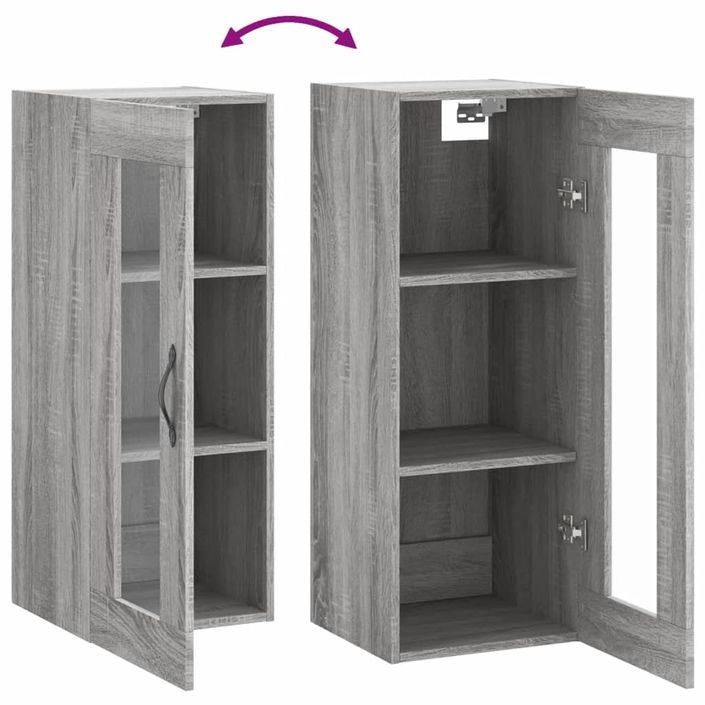 Armoire murale sonoma gris 34,5x34x90 cm - Photo n°9