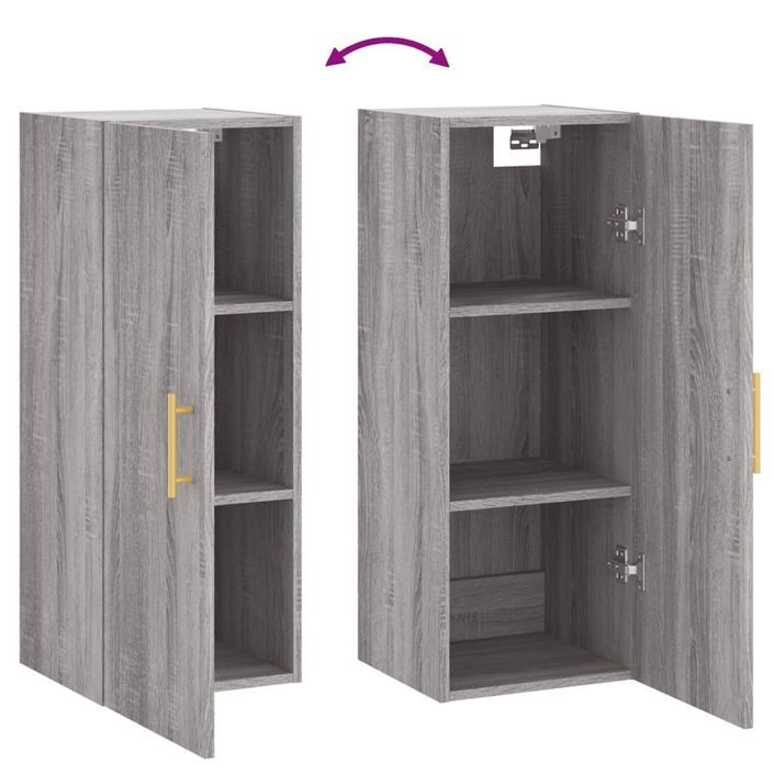 Armoire murale sonoma gris 34,5x34x90 cm - Photo n°10