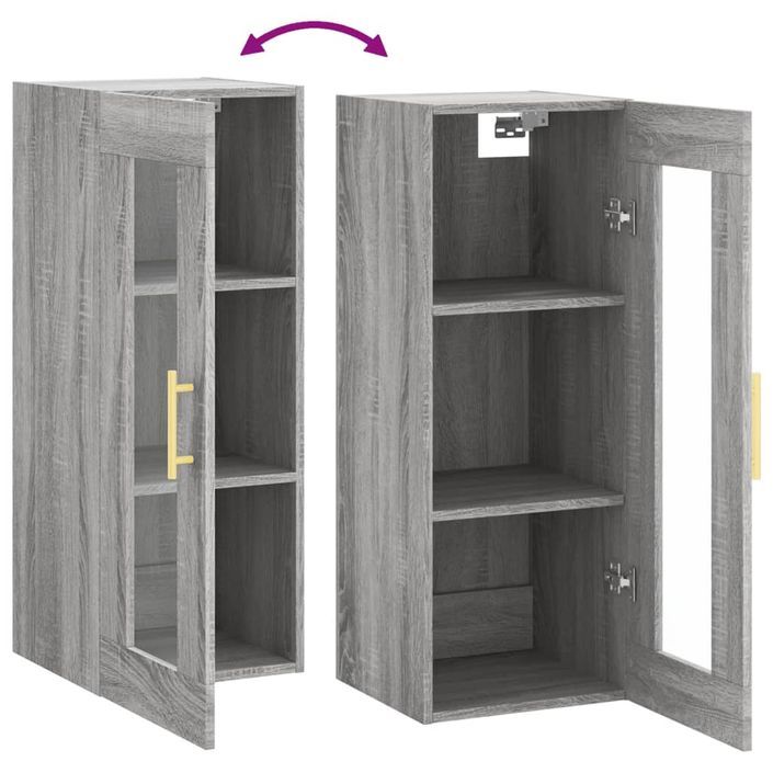 Armoire murale sonoma gris 34,5x34x90 cm - Photo n°10