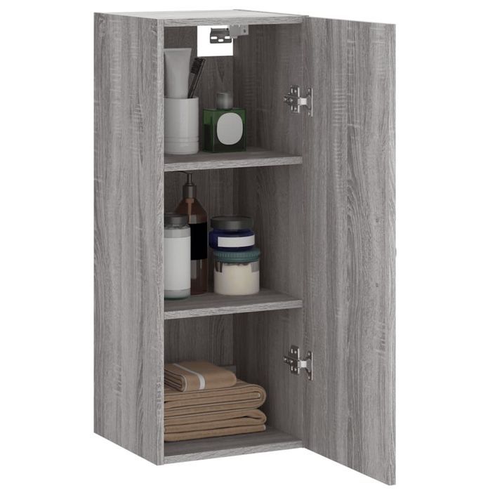 Armoire murale sonoma gris 34,5x34x90 cm bois d'ingénierie - Photo n°3