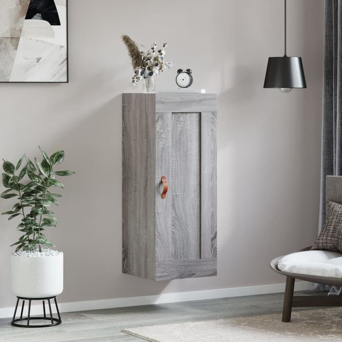 Armoire murale sonoma gris 34,5x34x90 cm bois d'ingénierie - Photo n°3